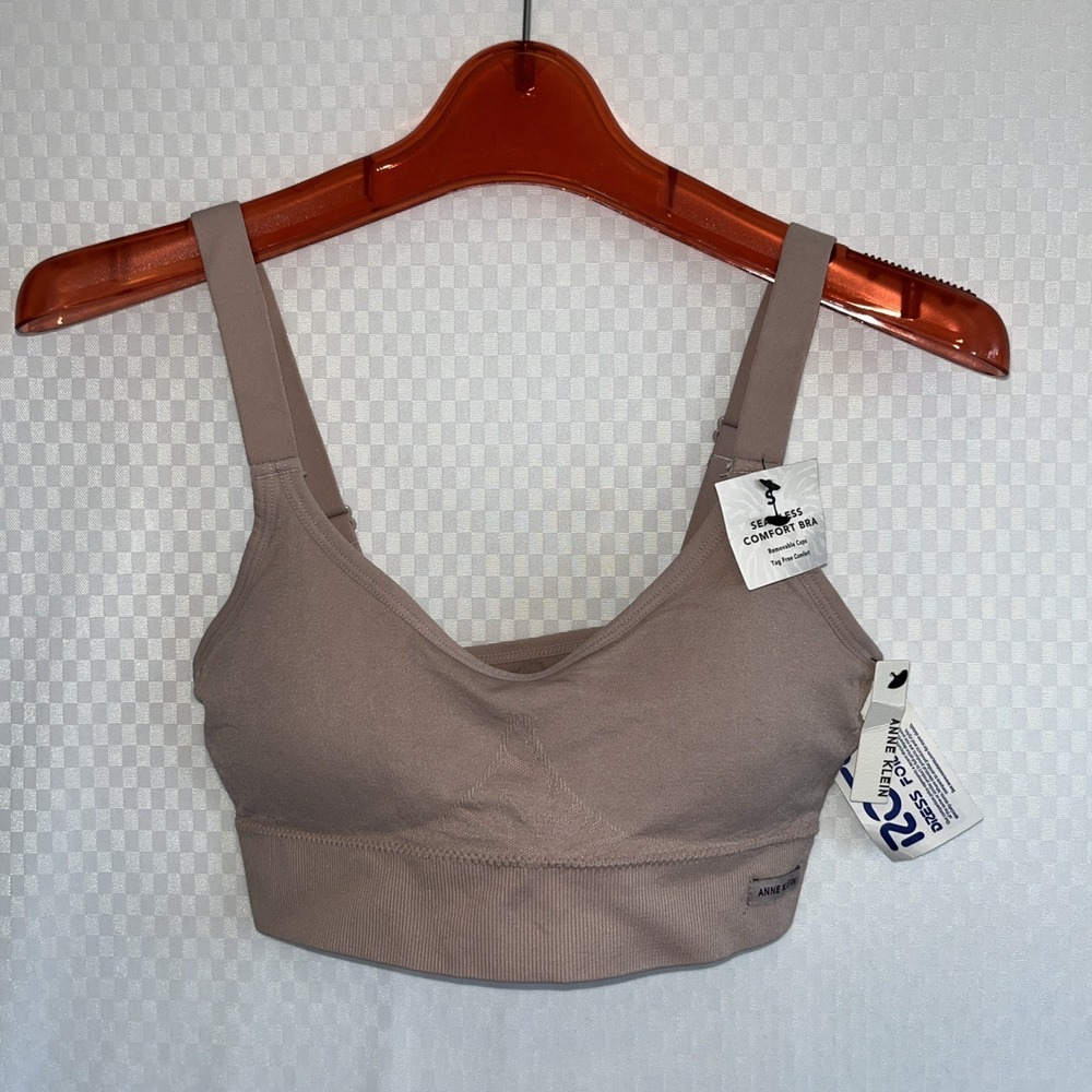 Anne Klein Bra Seamless Comfort Bra NWT Small Beige Removable Cups
